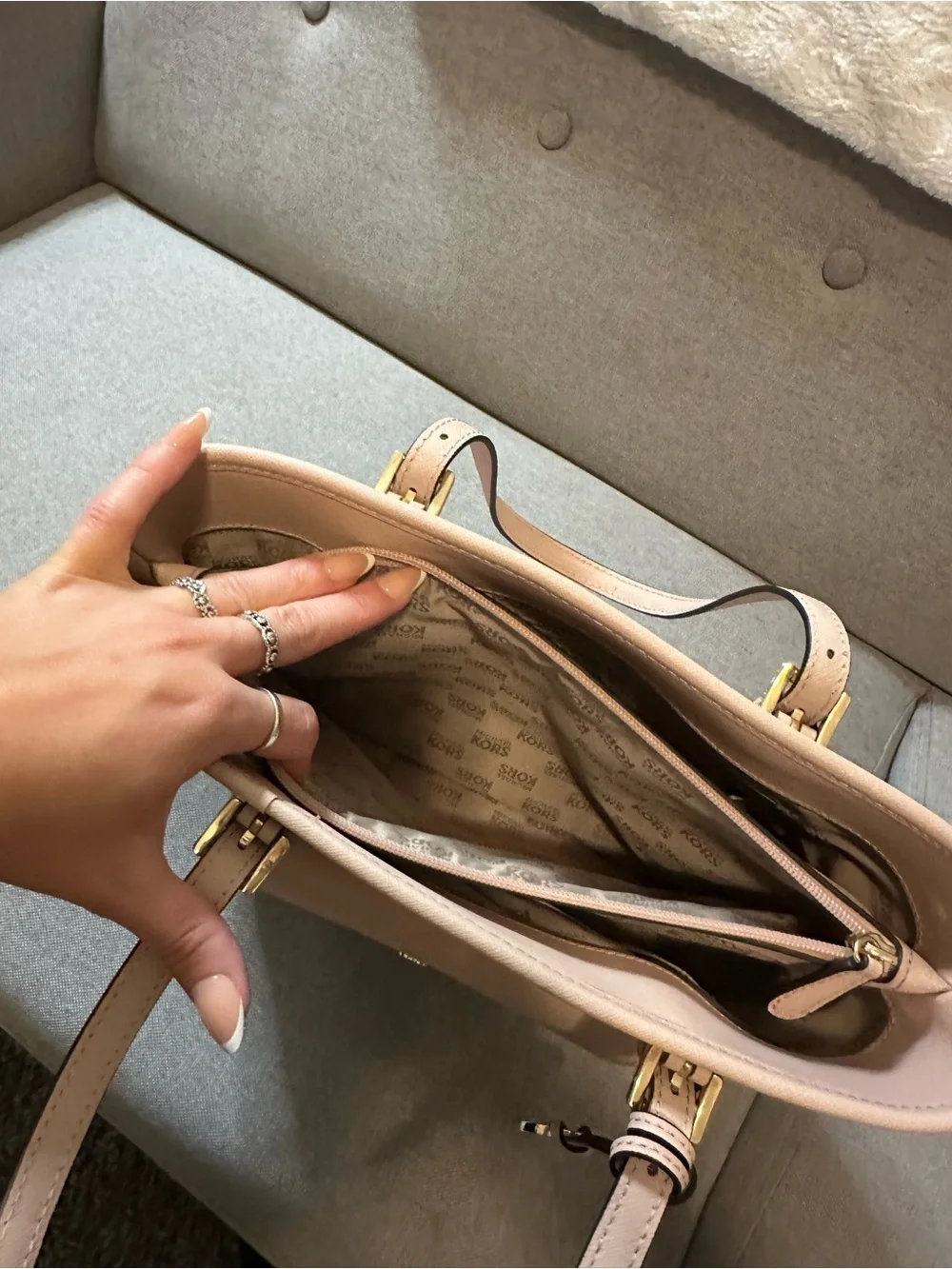 Michael Kors Blush Tote with Front Flap Pocket